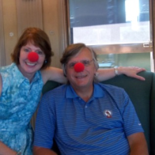 the conductor gave us clown noses when he heard it was our anniversary